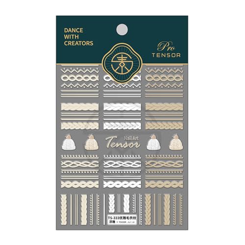 CEWEWP 5D Embossed Winter Knitted Nail Stickers Christmas Sweater Decals