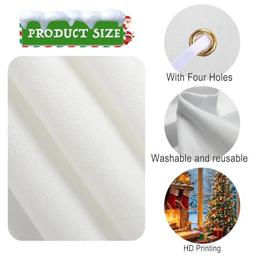 Christmas Door Cover Banner - Merry Christmas Scene, 70.87x35 Inches, Polyester, Variation HD04458