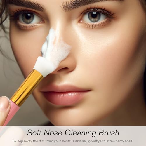 6-Piece Pink Lash Shampoo and Blackhead Removal Cleaning Brushes