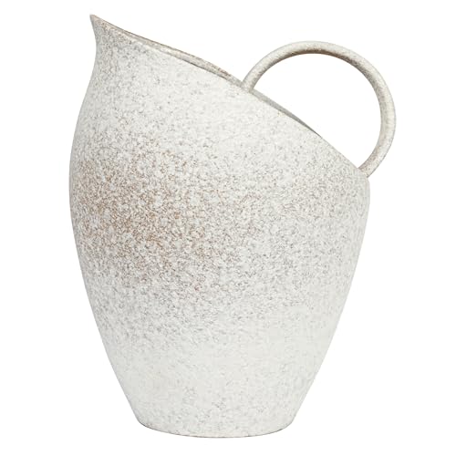 Bloomingville 9 Inches 82-Ounce Textured Stoneware Pitcher in Reactive Glaze, White