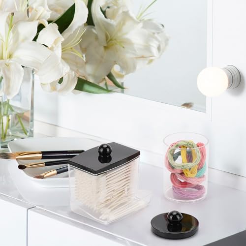 Tbestmax 10oz Cotton Ball Holder & Qtips Dispenser - Black