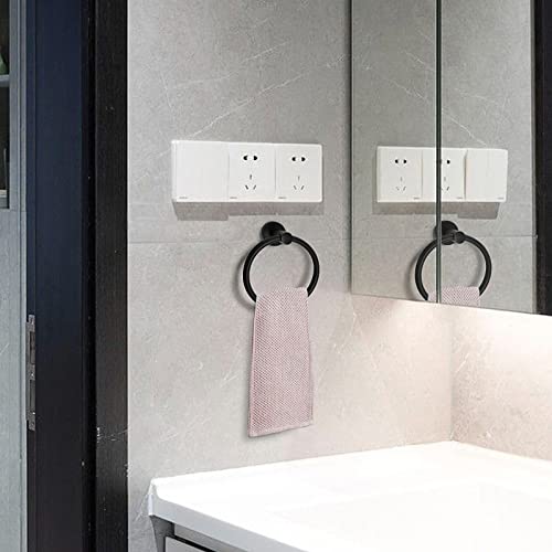 ZGELIN Matte Black Towel Ring, Wall Mounted SUS 304 Stainless Steel Holder