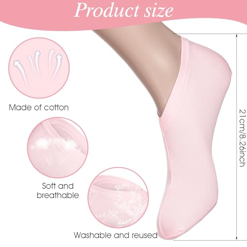 Moisturizing Cotton Socks for Dry Cracked Feet - 4 Pairs Reusable Overnight Foot Treatment