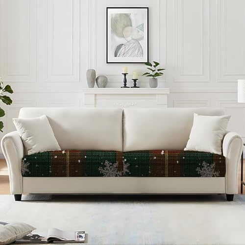 38 Pcs Christmas Snowflake Plaid Couch Cushion Covers - Washable 27.5"D x 25"W x 9"H