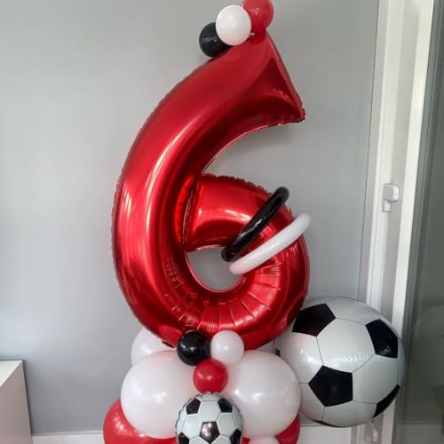 40-Inch Red Number 5 Balloon - Foil Mylar for Party Decor