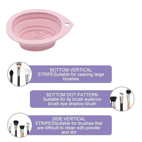 GOSATYUM Foldable Silicone Makeup Brush Cleaning Bowl and Pad