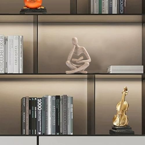 Reading Thinker Statue for Book Lovers - Literary Decor Figurine for Shelves & Desk