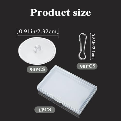 90 Pack Adhesive Ceiling Hooks - Removable Sticky Wall Hooks for Decorations