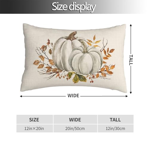 Fall Pumpkin Pillow Covers Set of 2 - 12x20 Inch Decorative Cushions