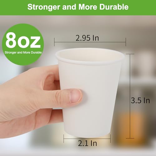 8 Oz Disposable Paper Coffee Cups - 120 Pack for Parties & Travel