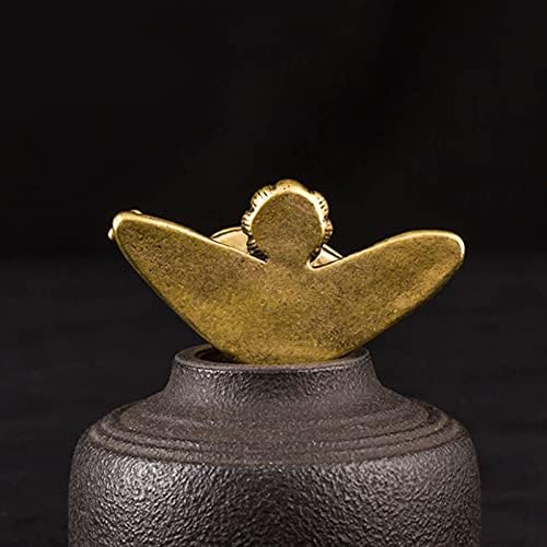 Acxico Solid Brass Frog Figurine - Charming Small Animal Statue for Home Decor | Unique Ornament