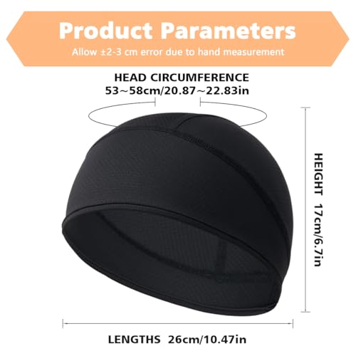 2 Pieces Skull Cap for Men Women Helmet Liner Cooling Hat Beanie Breathable Running Cycling Hat