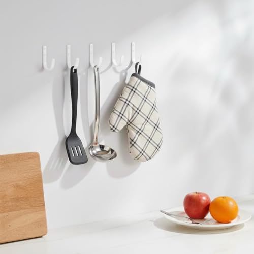 5-Pack Metal Wall Hooks Heavy Duty 22lb Capacity for Coat Towel Bag