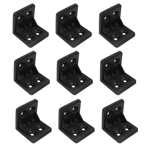 Black Plastic Corner Brace L Bracket - 1x1 Inch, 30 Pcs