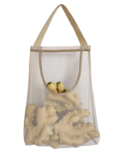 Reusable Hanging Mesh Storage Bags - 5 Pack for Produce, Potatoes, Onions, Garlic