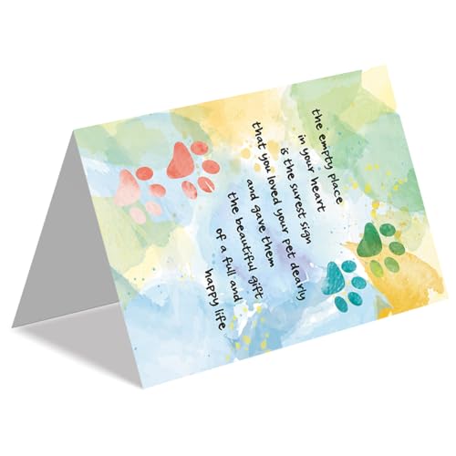 IDU Pet Sympathy Card for Dog & Cat Loss ZN144 with Envelope & Sticker