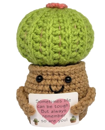 Handmade Emotional Support Crochet Cactus Desk Decor Gift