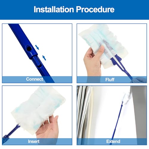 3 PCS Replacement Duster Handles for Swiffer - Extendable & Foldable