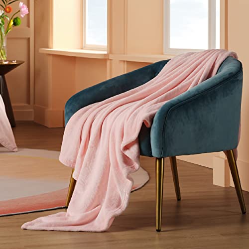 Bedsure Twin Fleece Blanket - Soft Pink Plush 300GSM Cozy Throw