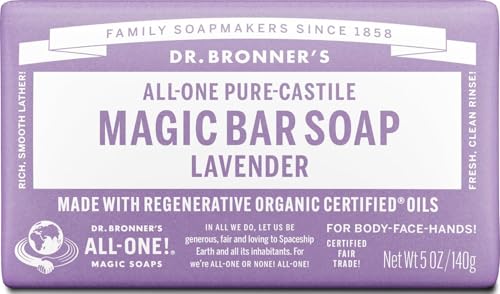Dr. Bronner's Pure-Castile Lavender Soap Bar, 5 oz