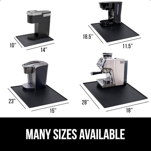 Gorilla Grip Silicone Coffee Mat - Waterproof 15x23 Inch for Espresso Bar, Black