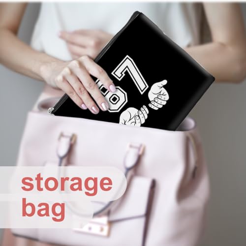 VICBOU Funny Six Seven Meme Makeup Bag Cute Novelty Cosmetic Pouch