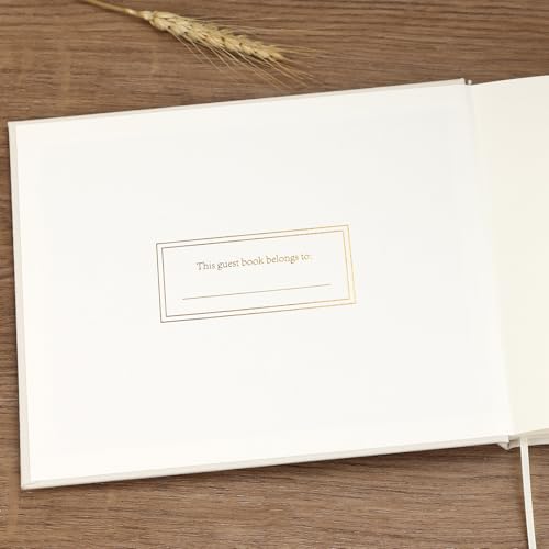 LONLAT Elegant Wedding Guest Book with Linen Cover - 100 Blank Pages for Special Occasions