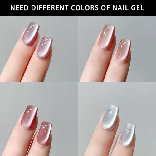 Gyraolvant Silver Cat Eye Chrome Nail Powder for Gel Polish