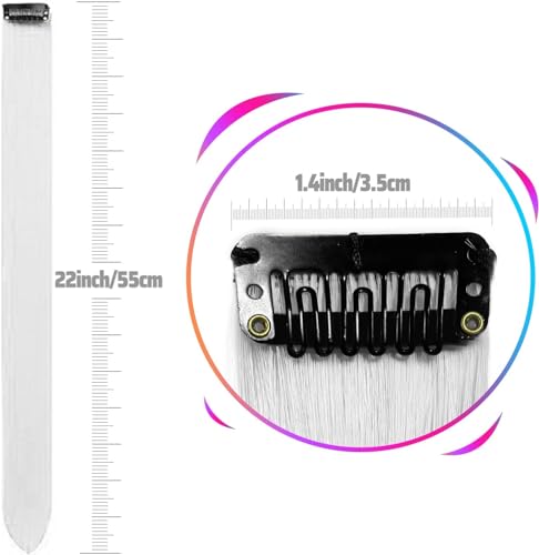 Belle G Clip In White Hair Extensions Straight 22 Inch 2 PCS