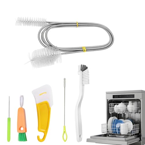 Klizdum 6-Piece Dishwasher Deep Cleaning Brush Kit for Pipes & Jets