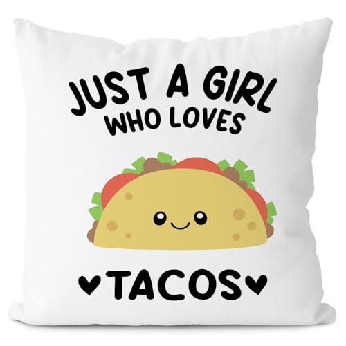 Funny Taco Pillow Cover 18x18 | Flannel Cushion Case for Home