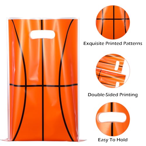 Giantree 50-Pack Basketball Party Favor Bags - Plastic Gift Bags