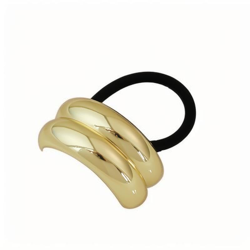 Veloshine Gold Hair Ties Metal Geometric Hair Cuffs for Thick Hair