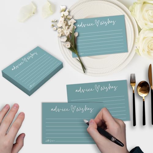 50 Minimalist Advice Cards for Weddings & Celebrations - Blue