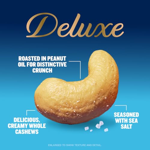 Planters Deluxe Salted Whole Cashews - Plant Based Protein Snack, 8.5 Oz