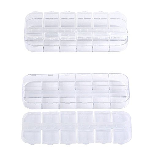 6-Pack Nail Art Storage Box with 12 Compartments - Rhinestone Organizer