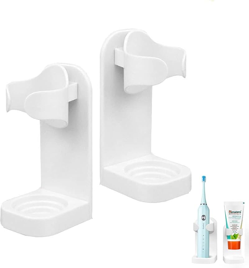 Wall-Mounted Electric Toothbrush Holder with Drain Hole - Space-Saving Bathroom Organizer
