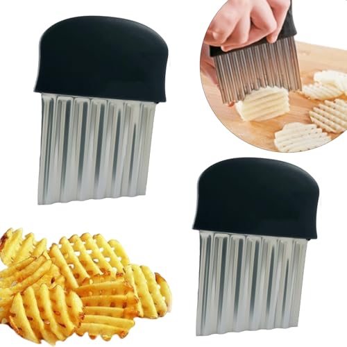 Zorveiio 2-Pack Crinkle Cutter - Stainless Steel Vegetable Slicer