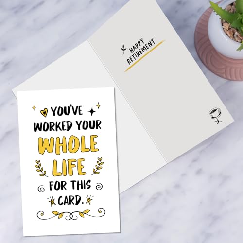 Funny Retirement Card for Coworker - 5.3x8 Inches, Eco-Friendly