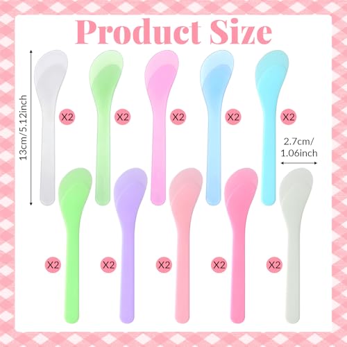 20Pcs Makeup Spatula Scoops - Reusable Plastic Cosmetic Cream & Mask Spoons