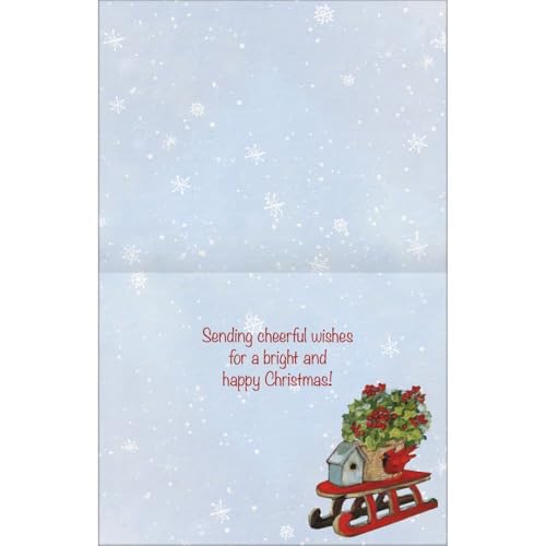 Christmas Greeting Cards Set with Envelopes - Festive Snow & Evergreen Design