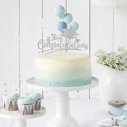 2026 Graduation Cake Topper - Glitter Congrats Grad Decoration