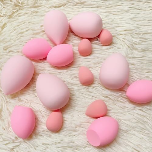 GFOUNS 15 Pcs Makeup Sponge Bulk Set for Liquid, Cream & Powder