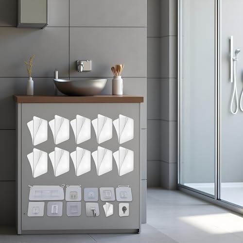10 Pack Transparent Adhesive Sticky Pads for Shower Caddies