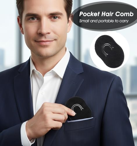 FRCTLNKG 8 Pcs Pocket Palm Combs for Men with Round Teeth - Portable Scalp Care & Beard Styling