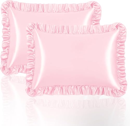 Pink Ruffle Satin Pillowcase Set of 2 | 20x26 inches