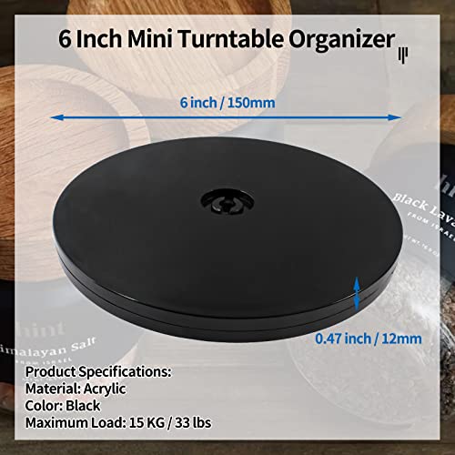 Bivethoi 6-Inch Rotating Turntable Organizer - Black Acrylic