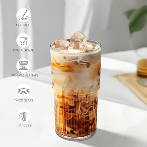 Luiaiog 18.5oz Reusable Glass Tumbler with Lid and Straw - Clear
