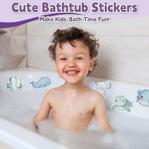 Secopad Non-Slip Bathtub Stickers - Ocean Life Design, 20PCS