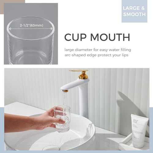 Aomasi Transparent Glass Toothbrush Cup for Bathroom Sink & Vanity